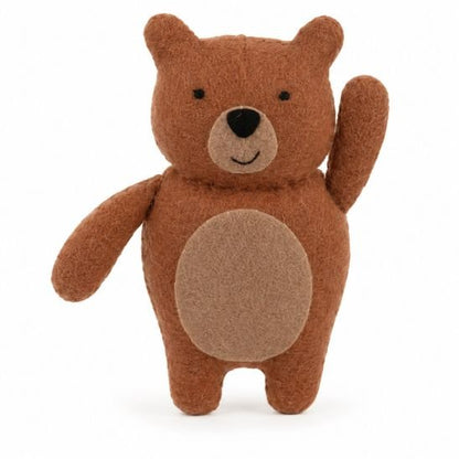 figurine ours brun en feutrine du mobile bébé forêt des rêves