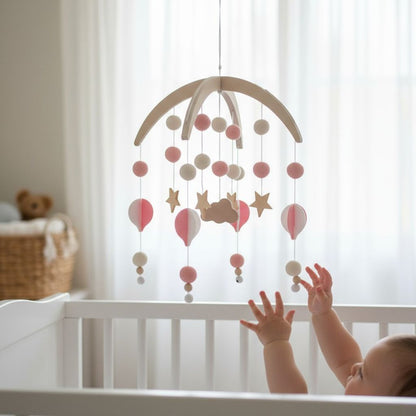 Mobile de lit bebe fille – stimule l’éveil sensoriel et visuel du nouveau-né