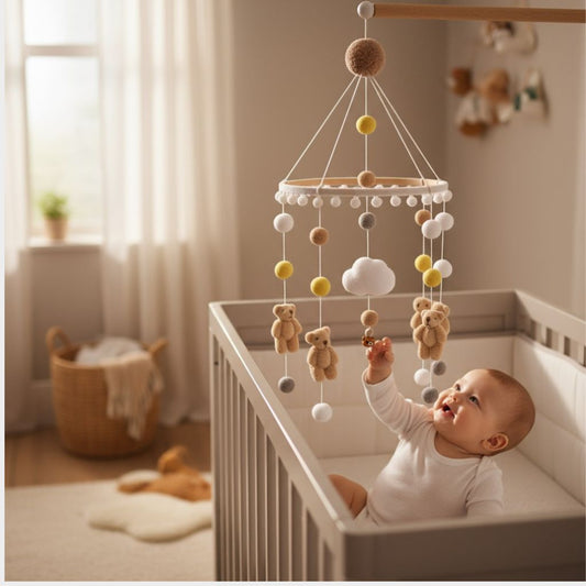 Mobile de lit Nounours pour chambre bébé – ambiance apaisante et ludique