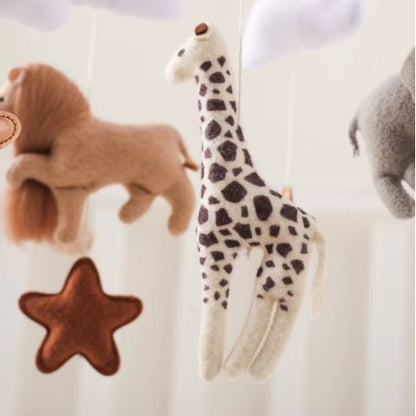 Mobile Lit Bébé - Animaux de la Savane en Feutrine - Spot Bébé