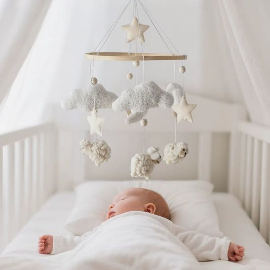 Mobile lit bébé en bois naturel au style scandinave et épuré