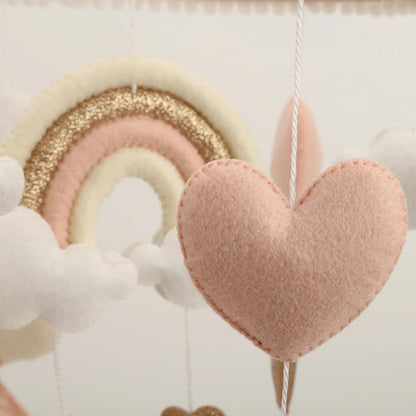 Mobile lit bébé princesse – Danseuses, nuages et cœurs en feutrine douce - Spot Bébé