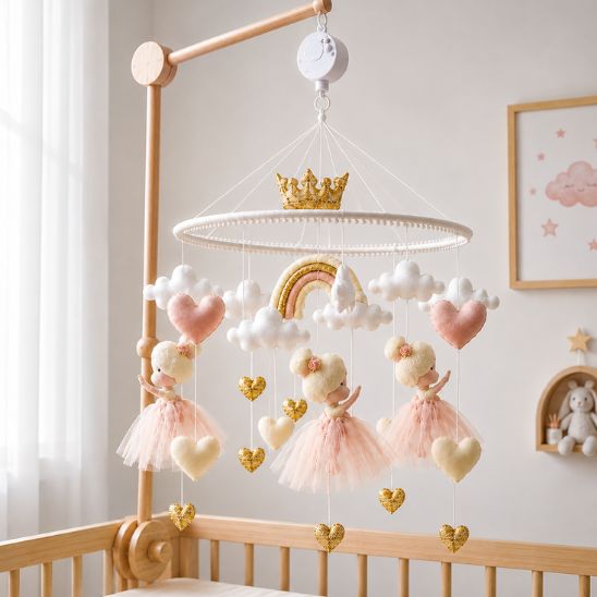 Pack musical du mobile lit bébé Princesse avec bras et boîte musicale