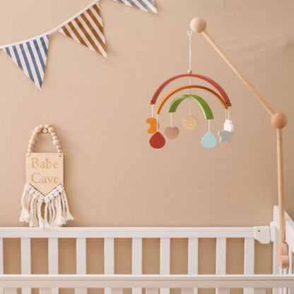 Mobile Montessori avec formes géométriques en bois et anneau suspendu