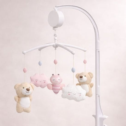 Vue d’ensemble du mobile musical bébé oursons et nuages
