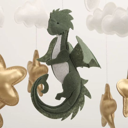 Mobile musical bébé Dragon au style scandinave et naturel