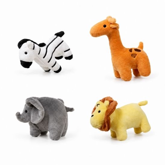 Zèbre, girafe, éléphant et lion en velours du mobile musical bébé safari
