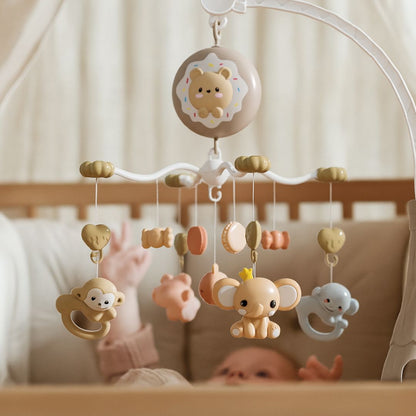 Mobile musical bébé Loomi Baby couleur rose avec projection lumineuse