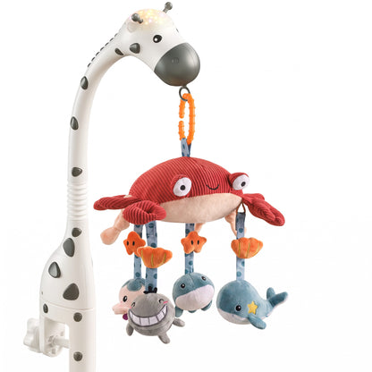 Mobile bébé lumineux avec crabe et animaux marins en peluche suspendus