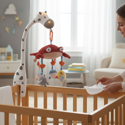 Mobile pour lit bébé musical et lumineux