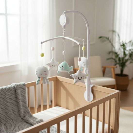 Mobile bébé musical BerceDoux Océan aux tons pastel apaisants