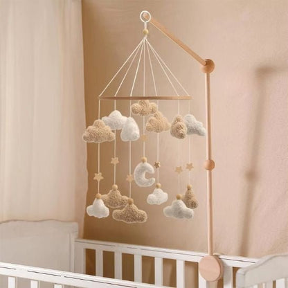Mobile musical bébé nuages et lune avec berceuse apaisante