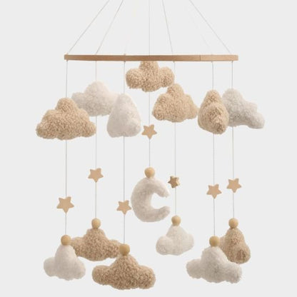 Mobile pour lit bébé nuages et lune favorisant l’endormissement