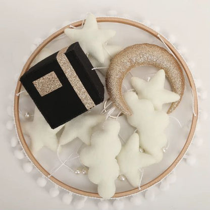 Mobile musicale bebe - Musulman lune et étoiles en feutre doux