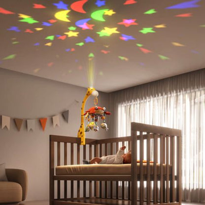 Mobile pour lit bebe - Mobile pour lit bébé girafe avec rotation 360° et mélodies apaisantes - Spot Bébé