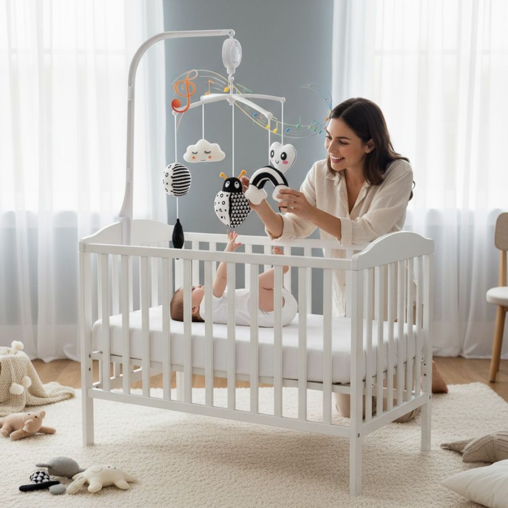 Mobile contrasté pour le développement visuel du nourrisson