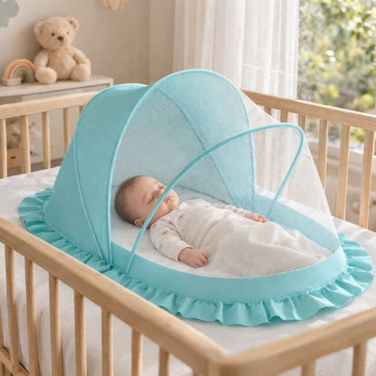 Détail moustiquaire bébé lit maille fine anti-insectes