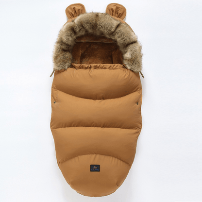 Nid d’ange bébé camel chaud et douillet avec capuche à fourrure – Spot Bébé