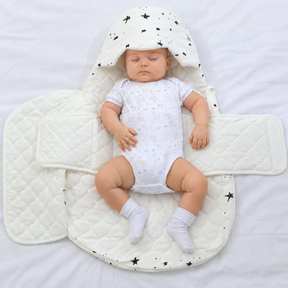 Nid d'ange cocon ouvert à plat, intérieur coton matelassé