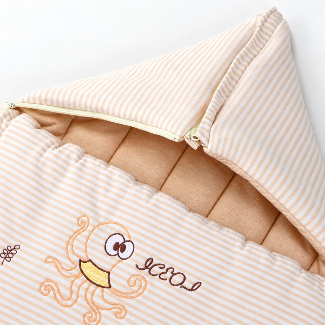Capuche zippée du nid d'ange coton, rembourrage visible