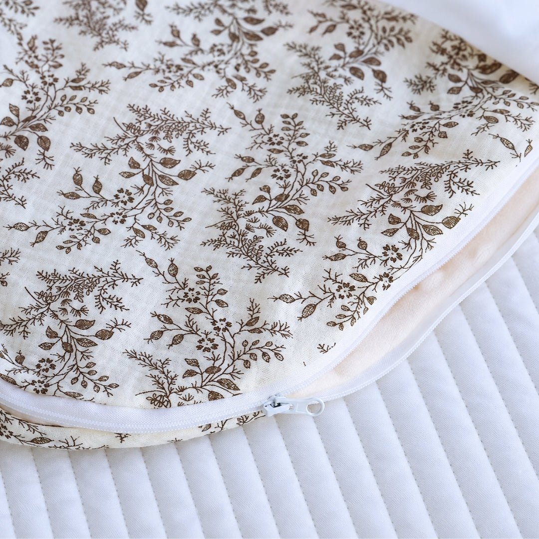 Zip et gaze de coton gaufrée imprimée de fleurs