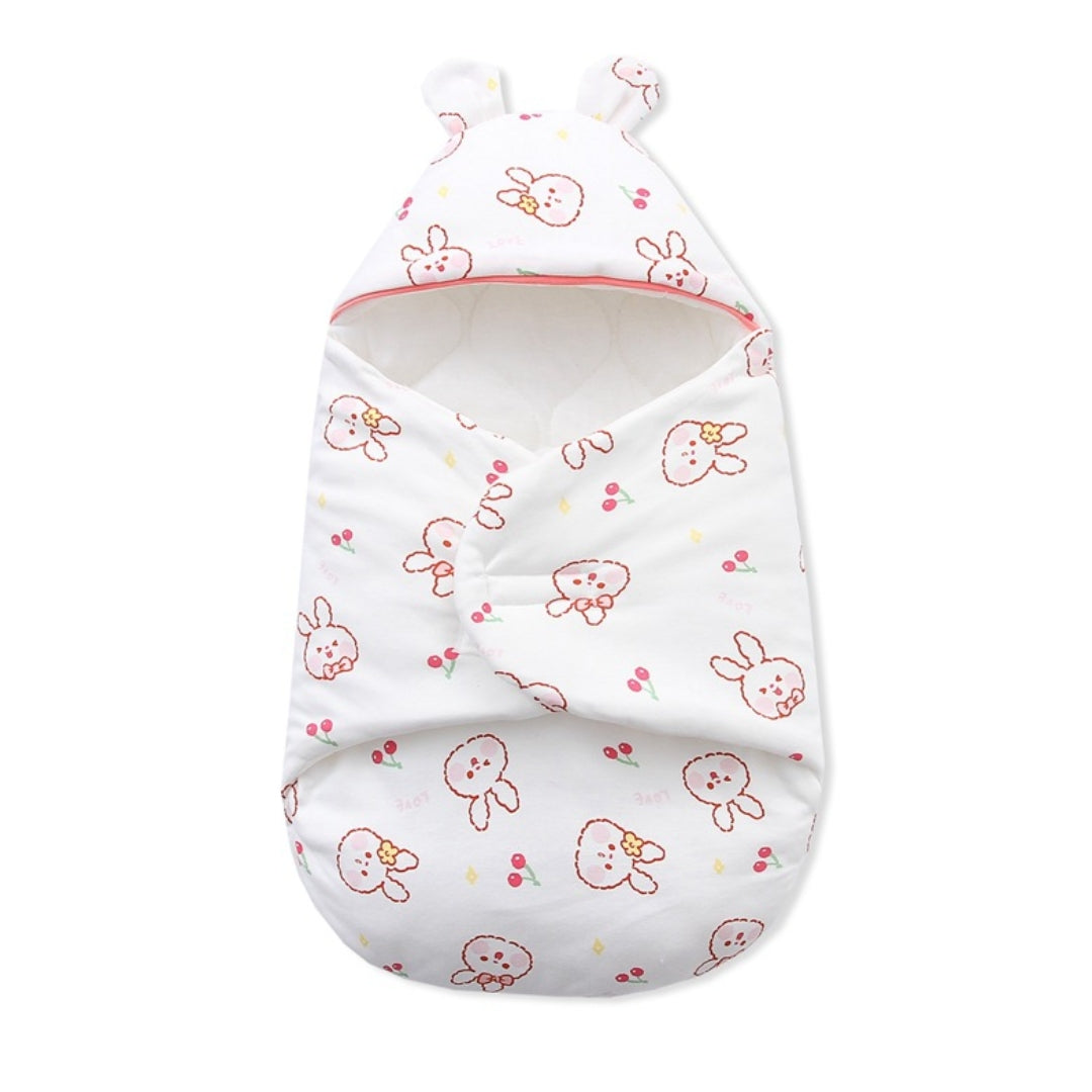 Nid d'ange lapin pour bébé fille, imprimé cerises, version épaisse