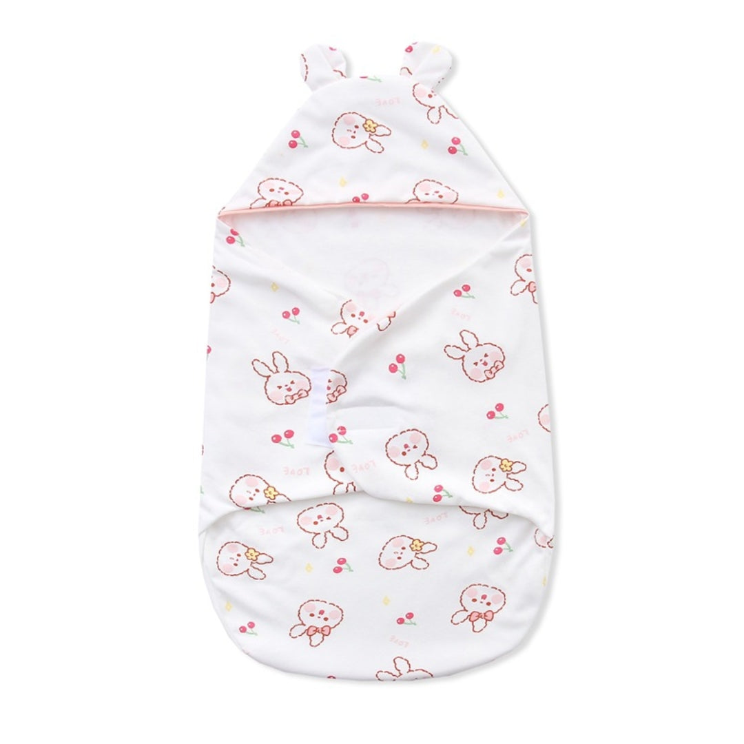 Nid d'ange lapin pour bébé fille, imprimé cerises, version légère