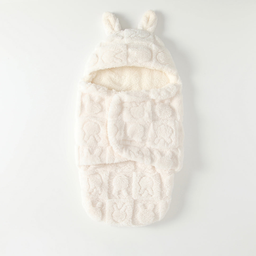 Nid d'ange peluche lapin blanc à oreilles, lapins en relief