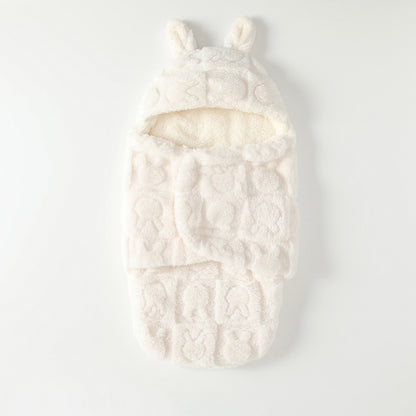 Nid d'ange peluche lapin blanc à oreilles, lapins en relief
