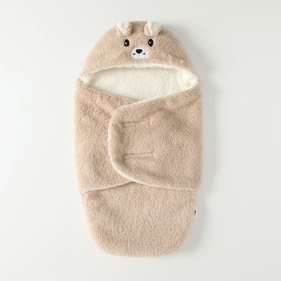Nid d'ange peluche ourson camel