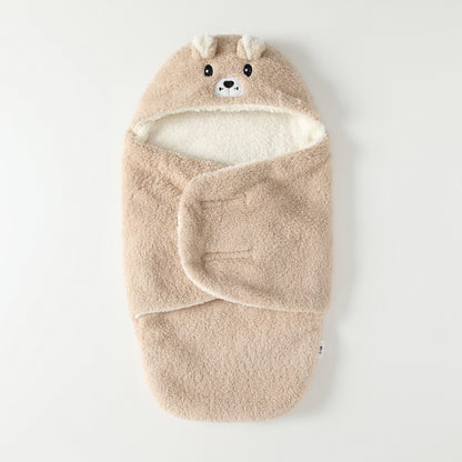 Nid d'ange peluche ourson camel
