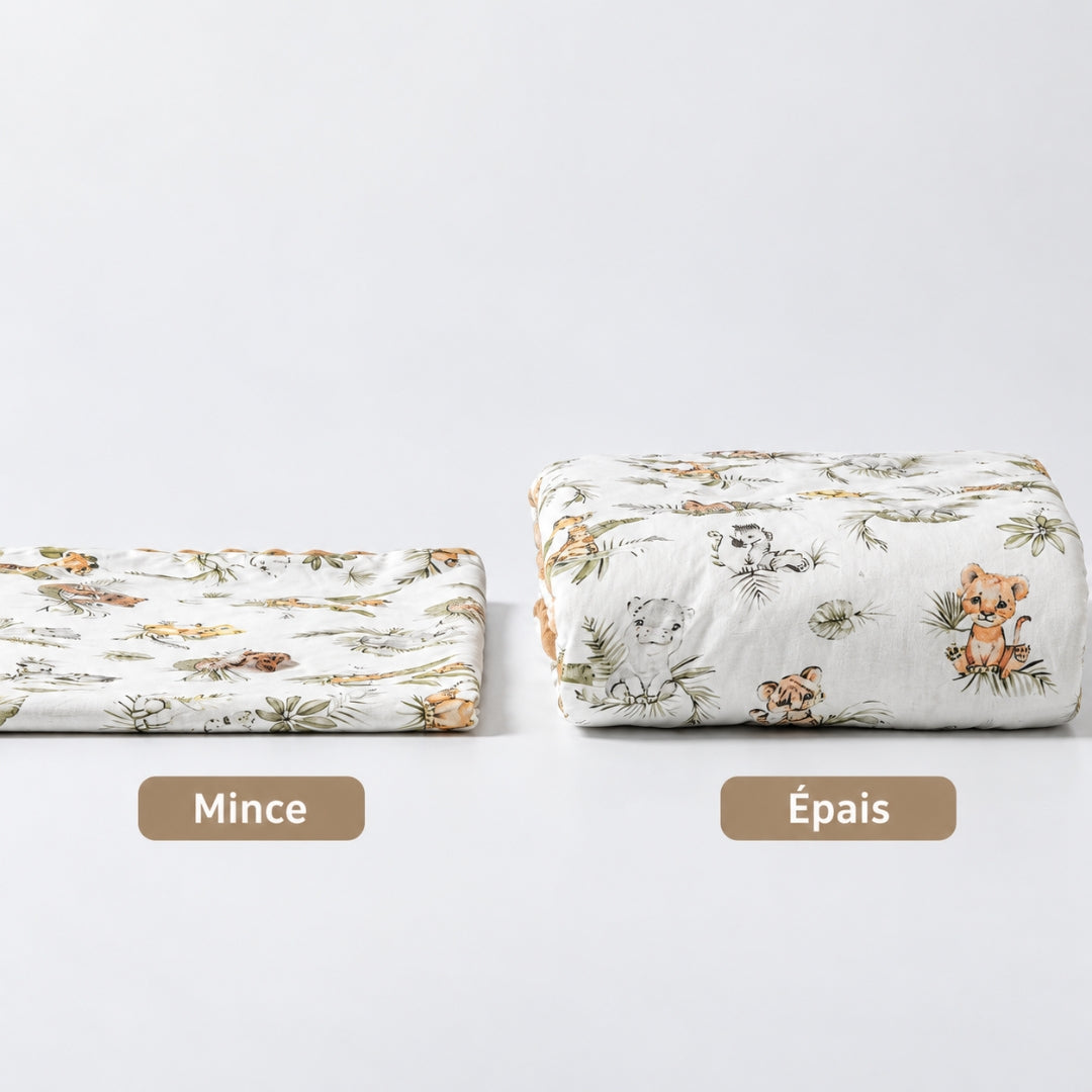 Comparaison du nid d'ange réversible Biscotte en version mince et en version épaisse