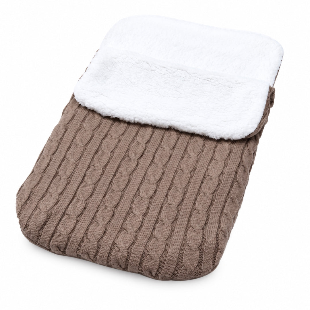 Nid d'ange tricot torsadé taupe