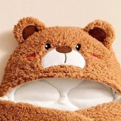 Nid d’ange bébé hiver, cocon douillet petit ours brun