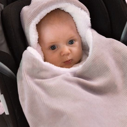 Nid d ange bebe rose – chanceliere poussette et cosy, vue d ensemble