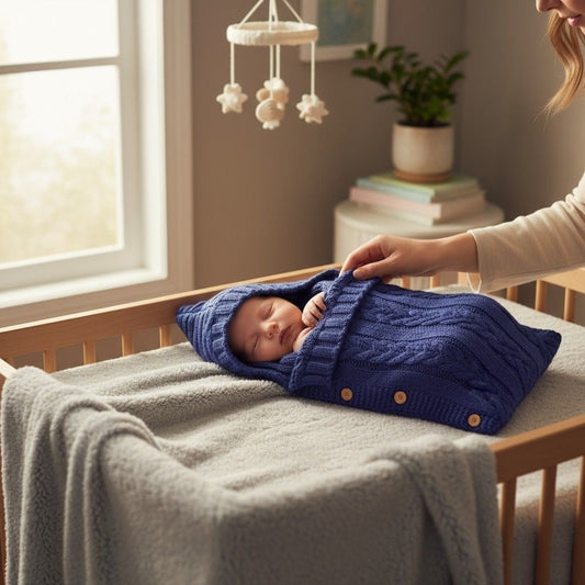 Nid dange hiver bleu marine tricot torsadé pour bébé garçon – Spot Bébé