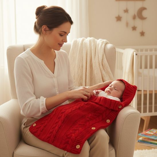 Nid d'ange tricoté pour bébé - Douillet | Spot bébé