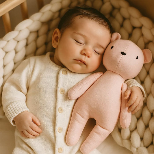 Ours en peluche moelleux bicolore rose et bleu, jouet enfant sécuritaire