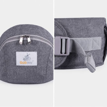 Porte-bébé siège de hanche – détail fermeture boucle robuste et poche zippée