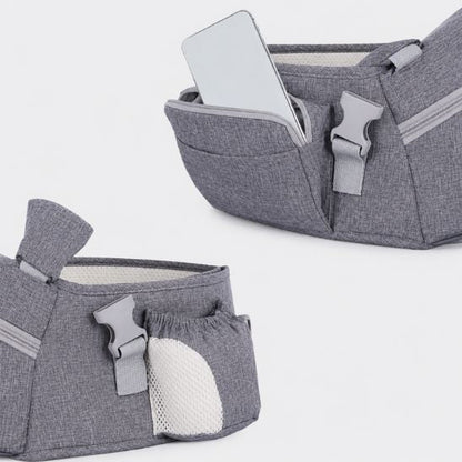 Siège de hanche multifonction – poche téléphone et support biberon intégrés