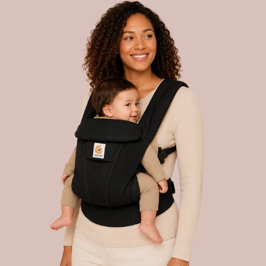 porte bébé ergonomique noir bébé position face au monde