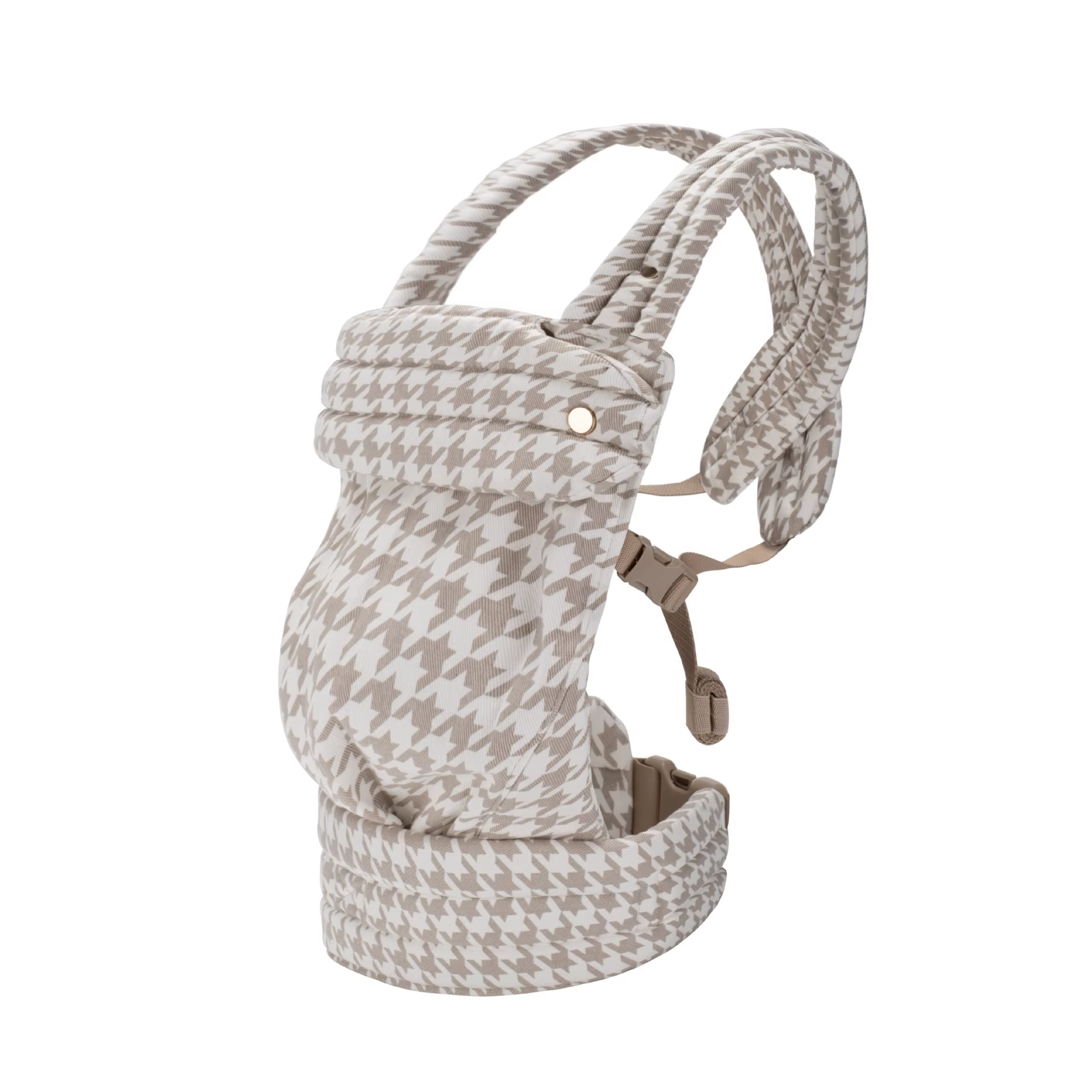 porte bébé pied de poule gris clair vue trois quarts produit seul