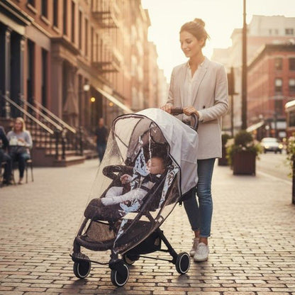 Housse imperméable universelle pour poussette – film transparent résistant à la pluie