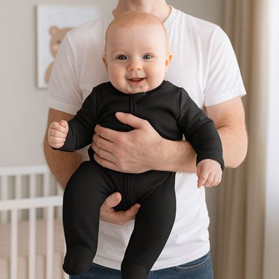 Pyjama bébé avec fermeture éclair pratique pour les changes