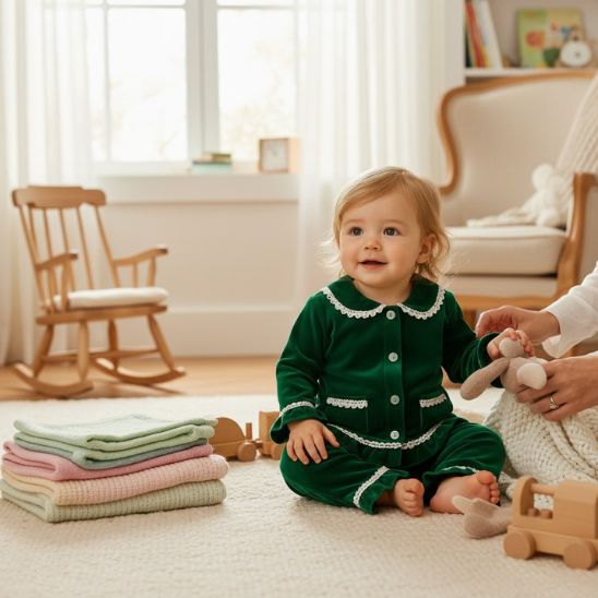 Pyjama BEBE NOEL velours doux douceur hivernale pour bébé