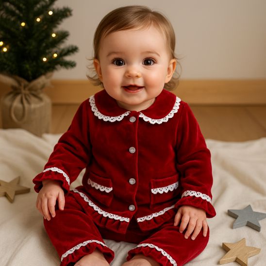 Pyjama BEBE NOEL velours doux style festif et chaleureux