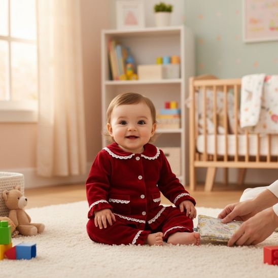 Pyjama BEBE NOEL velours doux parfait pour premier Noël bébé