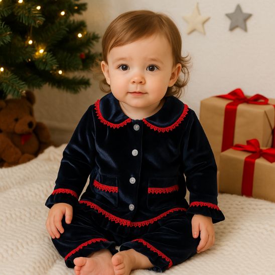 Pyjama BEBE NOEL velours doux ambiance magie de l’hiver