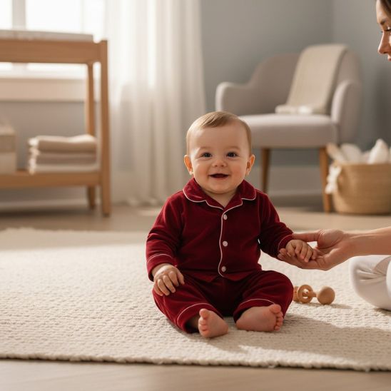 Pyjama NOEL enfant velours rouge inspiration petit lutin