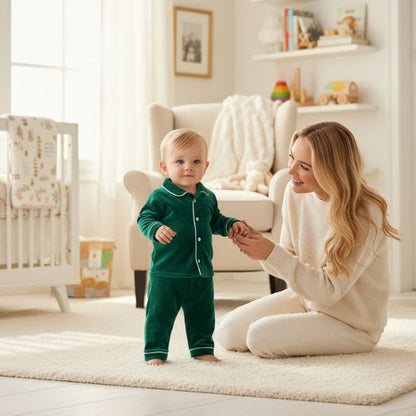 Pyjama NOEL enfant velours rouge tenue cosy pour enfant